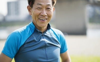 Active man smiling