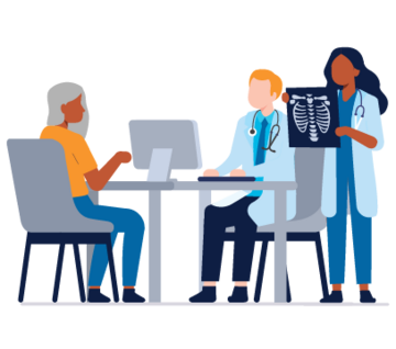 doctor and patient screening illustration