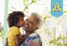 photograph of a grandmother and her grandchild