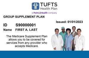 Tufts Health Plan Med Supp Member Card