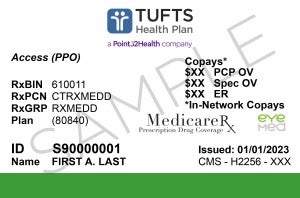 Tufts Health Plan Medicare Preferred PPO Member Card