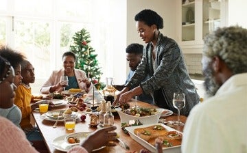 Family enjoying a meal together