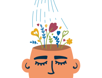 Flowing head being watered