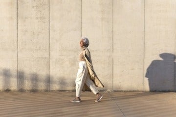 senior woman walking 