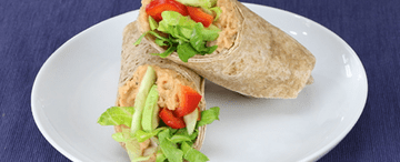 White Bean Hummus Wraps with Avocado and Bell Pepper