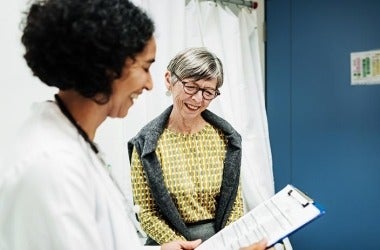 doctor and patient learning about kidney disease