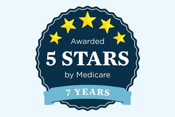 Awarded 5 Stars by Medicare for 7 years
