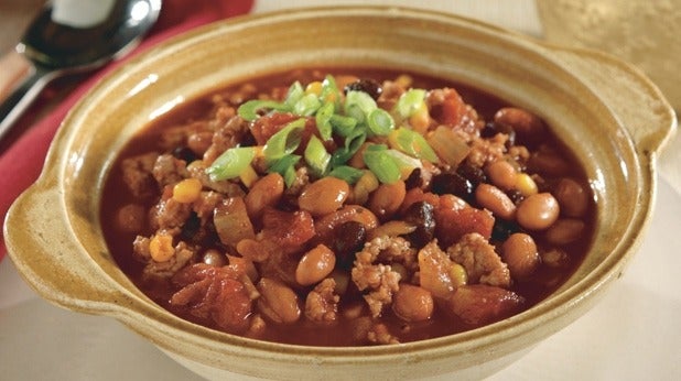 Bowl of turkey chili