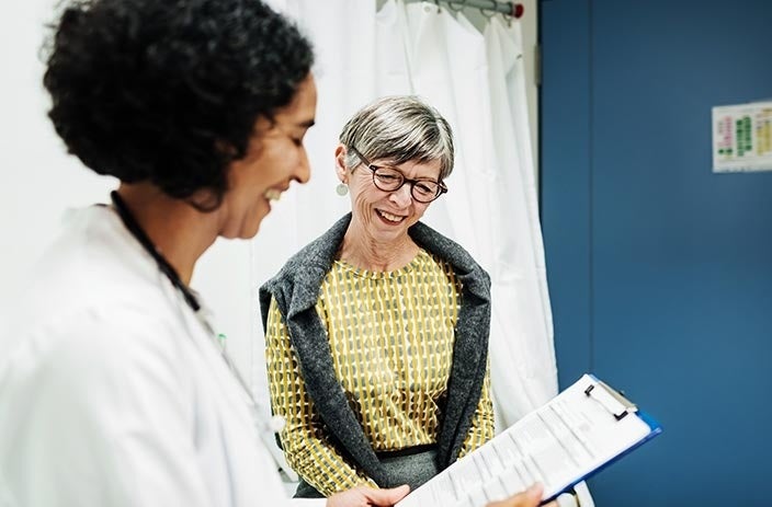 doctor and patient learning about kidney disease