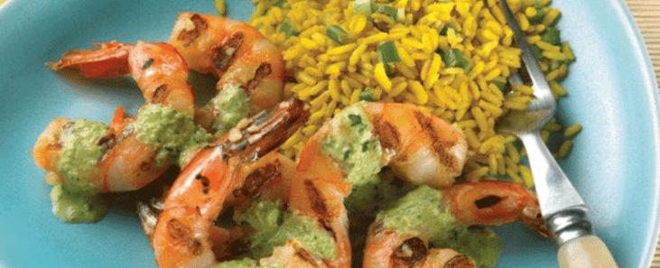 Grilled Shrimp with Mint Salsa Verde